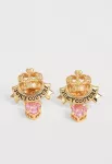 Juicy Couture Auskarai 'Crown & Crystal Heart' auksas / rožinė