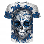 Mar&scaron;kinėliai trumpomis rankovėmis Ornamentas Blue; XL