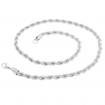 Grandinėlė Twisted sidabro spalvos; 45cm