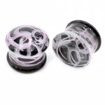 Auskarai tuneliai Glass Steam Purple 2vnt; 8mm, 10mm, 12mm, 14mm