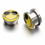Auskarai tuneliai Happy Smile, 2vnt; 6mm, 8mm, 10mm, 12mm, 14mm, 16mm, 18mm