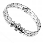 Apyrankė Shine Three Skulls silver; 19cm