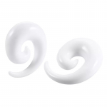 Auskarai spiraliniai tuneliai sraigės Snail White, 2vnt; 2mm, 3mm, 4mm, 5mm, 6mm, 8mm
