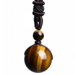 Kaklo papuo&scaron;alas natūralaus akmens Obsidian Tiger; 12mm, 16mm
