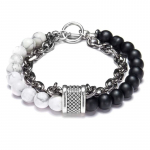 Apyrankė Stone Chain Grey Black; 20cm