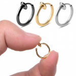 Netikras auskaras į nosį arba lūpą Fake Ring, aukso, sidabro, juodos spalvos; 1vnt