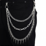 Kelnių grandinė Spikes Chain sidabro spalvos; 30/40/50cm