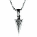 Kaklo papuo&scaron;alas Arrowhead sidabro spalvos; 50x18mm