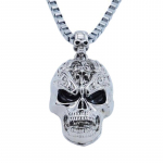 Kaklo papuo&scaron;alas Big Skull sidabro spalvos; 5x3.2cm
