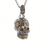 Kaklo papuo&scaron;alas Calavera gold sidabro spalvos; 2.5x1.8cm