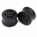 Auskarai tuneliai mediniai Black Wood Skull, 2 vnt; 8mm, 10mm, 12mm, 14mm, 16mm, 18mm