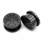 Auskarai tuneliai Net Black, 2vnt; 6mm, 8mm, 10mm, 12mm, 14mm, 16mm