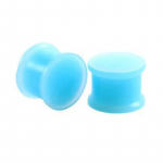 Auskarai tuneliai silikoniniai kam&scaron;čiai Soft Blue Plug, 2vnt; 4mm, 6mm, 8mm, 10mm, 12mm, 14mm