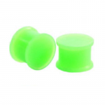Auskarai tuneliai silikoniniai kam&scaron;čiai Soft Green Plug, 2vnt; 4mm, 6mm, 8mm, 10mm, 12mm, 14mm