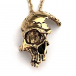 Kaklo papuo&scaron;alas Oxygene Skull Gold; 32x24mm