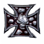 Sagtis diržui Iron Skull Cross; 7.5x7.5cm