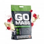 RawPowders Baltymai GO MASS GAINER, 5 kg (aviečių ir baltojo &scaron;okolado skonio)