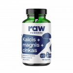RawPowders Kalcis, magnis, cinkas PLUS, 90 kapsulių