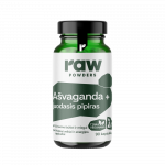 RawPowders A&scaron;vaganda su juoduoju pipiru PLUS, 90 kapsulių