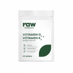 RAW POWDERS Vitaminas D3 + Vitaminas K2, 14 tablečių