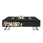 HETTA SQUARE 120 BLACK INOX-MONUMENTAL malkinė lauko laužavietė