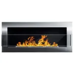 BIOHEAT 900x400 TUV INOX GLASS biožidinys įmontuojamas - pakabinamas su stiklu
