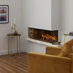 BRITISH FIRES NEW FOREST 870 CORNER įmontuojamas kampinis elektrinis židinys