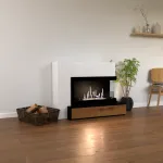 GLOW FIRE NARVIK RIGHT WHITE pastatomas biožidinys su apdaila