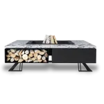 HETTA SQUARE 120 BLACK INOX-VISCOUNT malkinė lauko laužavietė