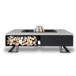 HETTA SQUARE 140 BLACK INOX-CONCRETE malkinė lauko laužavietė