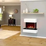 GLOW FIRE HOLDERLIN SIMS WHITE pakabinamas vandens garų židinys