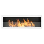 BIOHEAT 1200x400 LINE GLASS TUV WHITE biožidinys įmontuojamas - pakabinamas baltas