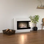GLOW FIRE HALDEN MINI RIGHT WHITE pastatomas biožidinys su apdaila