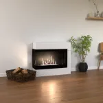 GLOW FIRE HALDEN MINI LEFT WHITE pastatomas biožidinys su apdaila