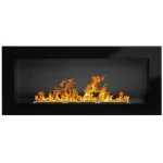 BIOHEAT 900x400 TUV BLACK LESS biožidinys įmontuojamas - pakabinamas juodas blizgus