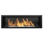 BIOHEAT 1200x400 LINE GLASS TUV BLACK biožidinys įmontuojamas - pakabinamas juodas