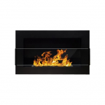 BIOHEAT 650x400 TUV BLACK GLASS biožidinys įmontuojamas - pakabinamas su stiklu