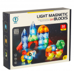 Magnetinis LED 3D &scaron;viečiantis konstruktorius 32 det.