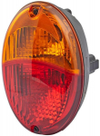 Galinis žibintas ovalus, 12V, raudona/gintarinė, 140.4x98.4x98.4mm, Hella 2SD343130071