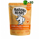 Barking Heads Bowl Lickin Chicken konservuotas pa&scaron;aras suaugusiems &scaron;unims, vi&scaron;tiena; 10x300g