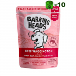 Barking Heads Beef Wagginkton konservuotas pa&scaron;aras suaugusiems &scaron;unims, jautiena; 10x300g