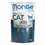 Monge Grill Sterilised Cat Trout konservuotas pa&scaron;aras katėms, upėtakis; 85g