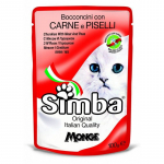 Simba Cat Chunkies Meat&Peas konservuotas pa&scaron;aras katėms, mėsa, žirniai; 100g