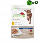 Trainer Natural Cat Hairball Chicken konservuotas pa&scaron;aras katėms, vi&scaron;tiena; 12x85g