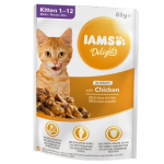 Iams Delights Kitten Chicken Gravy konservuotas pa&scaron;aras kačiukams, vi&scaron;tiena; 85g