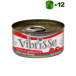 Vibrisse Tonno e Gamberetti Natural konservuotas pa&scaron;aras katėms, tunas ir krevetės padaže; 12x70g