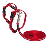 Rogz Alley Cat petne&scaron;os Ir pavadėlis katėms, raudonos spalvos; 24-40cm