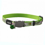 Rogz Reflecto Safety antkaklis katėms, žalios spalvos; 20-31cm
