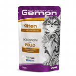 Gemon Wet Cat Pouches chunkies Kitten chicken konservuotas pa&scaron;aras kačiukams, vi&scaron;tiena; 100g