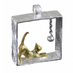Kaklo papuo&scaron;alas Square Gold Cat; 23x23mm